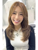 エミュ 表参道 青山(emu)&nbsp;大人カジュアルセミロングレイヤーオレンジベージュ