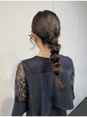 【髪質改善】タイト編みおろしアレンジ/ロングヘア/ヘアセット