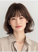 ショートレイヤー/顔まわりカット/透明感ブラウンベージュ