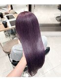 艶感ラベンダーグレージュ × 韓国風ストレート