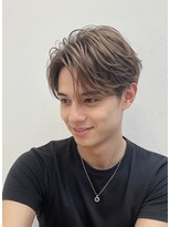 モッズヘアメン 札幌月寒店(mod's hair men)&nbsp;ハイトーンカラーかき上げ束感センターパートマッシュ20代30代p1