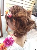 編み込みハーフアップアレンジ【ヘアセット　立川/立川南/浴衣】