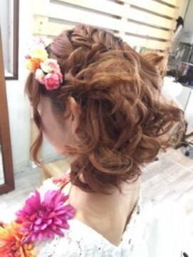 ロカット サロン(Roquat Salon) 編み込みハーフアップアレンジ【ヘアセット　立川/立川南/浴衣】