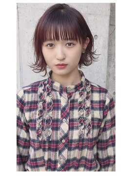 カシュカシュ(cache cache) cache☆シースルーボブstyle☆チェリーレッドcolor