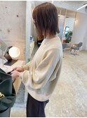 オン眉ワイドバングボブ×ミルクティベージュ