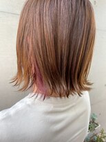 アチーブ ヘア デザイン(achieve hair design)&nbsp;ハイトーンオレンジベージュ×バイオレットインナーカラー