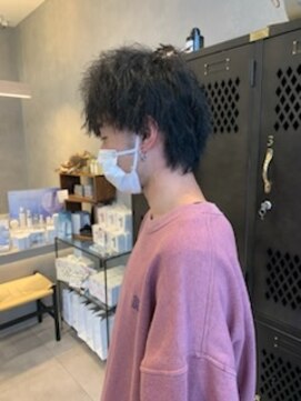 アチーブリス(achieve Liss) メンズ 無造作ウルフカット 黒髪暗髪ナチュラル