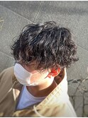 王道波巻きパーマ