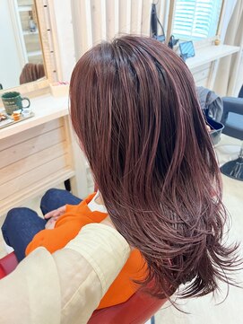 モリバイリトル(mori by little) ピンク白髪ぼかしハイライト