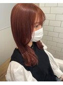 韓国風カラー_ピンクレッド【稲毛】