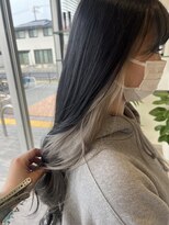 アース 綱島店(HAIR&MAKE EARTH) インナー シルバー×ブルーブラック