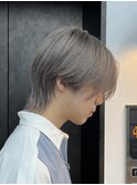 【GEEKS渋谷】グレージュ/メンズウルフ/くびれヘア/ハイトーン
