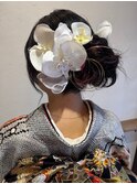 かっこいい雰囲気のヘアアレンジ 高めのお団子/まとめ髪#1