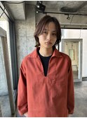メンズボブウルフメンズミディアムレイヤーカットメンズウルフ