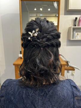 アンクル(ancre) ヘアセット×ハーフアップ×黒髪×ミディアム【広島】【横川】