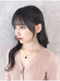 ロングくびれヘア美髪韓国ヘア顔周りレイヤー_ba404561