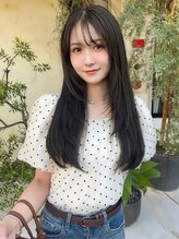 フルール(hair place Fleur) 顔まわりレイヤーロング×グレージュカラー
