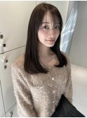 透明感グレージュ　髪質改善艶カラー　ワンカール