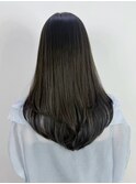 グレージュロング韓国ヘアオリーブベージュ_ba562142