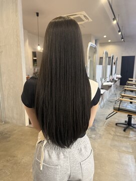 シェル 津山の手店(shel) オリーブカラー暗髪艶髪髪質改善