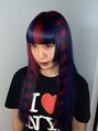 ヘアー アレス(hair ales)&nbsp;[赤×青×シマシマ]誰とも被らない自分だけのカラーに！