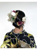 成人式ヘアセット　リボンカチモリ