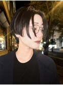 大人ショートヘア30代40代50代60代 センターパートボブ