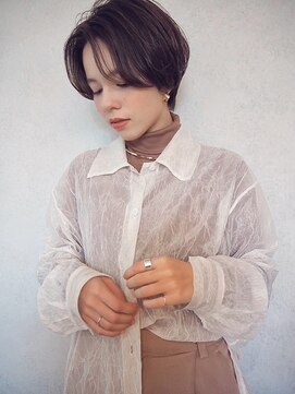 カナン 銀座(CANAAN) 小顔ショート　ラベンダーブラウン　ハンサムショート