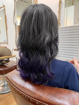 ジラフヘアデザイン(Giraffe hair design) バレイヤージュ、エアタッチ