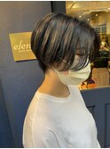 前下がりショート×ブルーブラック