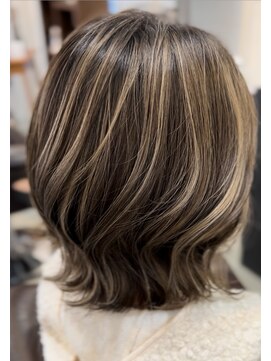 ヘアーアンドメイク グルック(hair&make Gluck) コントラストハイライトxベージュ