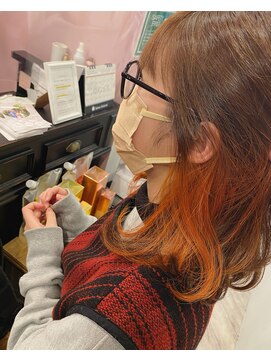 ヘアーアンドファッションシオミエイチ (hair＆fashion shiomi H) 【古谷】イヤリング/インナーカラー