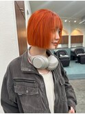 オレンジ×ミニボブ×カッパーオレンジ