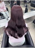 切りっぱなしボブ/エアリーロング/美髪/ピンクブラウン/栄