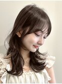 韓国風/レイヤー/小顔/前髪カット/髪質改善/グレージュ/透明感