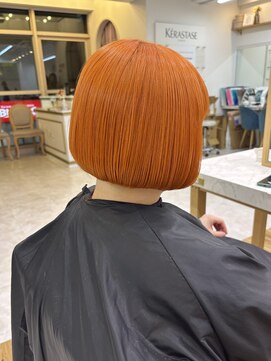 アプリバイリアン 浦和2号店(appri by Rien) 韓国風レイヤー　オレンジボブ