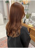*艶髪*質感再整カラーで叶える大人可愛いオレンジブラウン