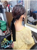【ヘアセット】編み下ろしリボン 茅ヶ崎ヘアセット/早朝セット