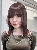 美髪おくれ毛韓国顔周りレイヤーヘアロング_ba550591