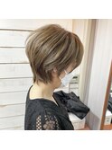 ◇大人可愛い20代30代40代50代前下がりショートボブ丸みショート