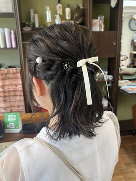 ロータスヘアーデザイン(Lotus Hair Design) 【lotus下枝】ハーフアップ/お呼ばれヘア/結婚式ヘアセット