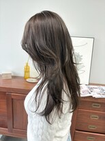 ヘアー アイス 御器所本店(HAIR ICI)&nbsp;ブリーチなし暗めカラーオリーブグレージュ秋カラー冬カラー