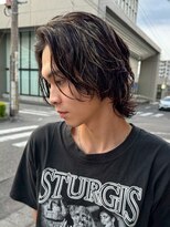 メンズサロンオー 宮崎(Men's salon O.)&nbsp;ウルフカット ニュアンスパーマ メンズパーマ ハイライト 20代