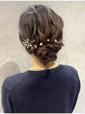 花田結婚式ヘアセットお呼ばれヘアアレンジシニヨン下北沢卒業式