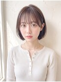 大人可愛いミントブラウンブリーチなしマッシュウルフボブp3!