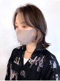 ウルフカット_ハイライトカラーセミウェットウェーブ_ba303711