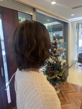 ピュア ポイント 和光店(PURE POINT) ブリーチ無しカラー/グレージュ／外はねボブ