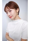 小顔ショートボブ×マロンベージュ 大人可愛い 20代30代40代