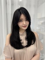 ハピネス 梅田茶屋町店(HAPPINESS)&nbsp;韓国ヘア/ロングレイヤー/顔周りカット/ブリーチなし/グレージュ