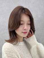 髪質改善縮毛矯正レイヤーカット顔周り前髪韓国ミニウルフ/銀座
